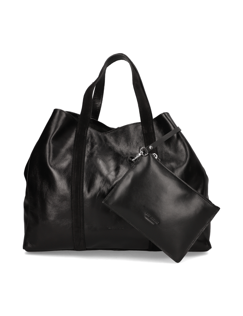 Pat-Calvin-Glattleder-Shopper-schwarz