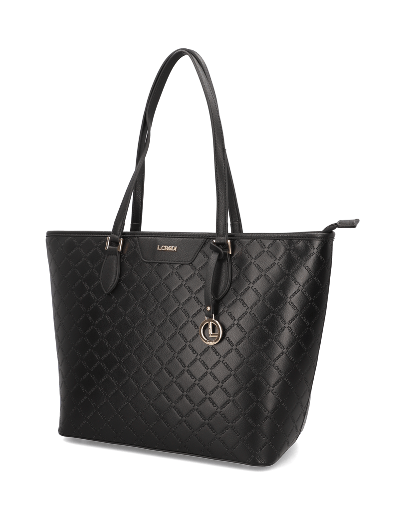 L.Credi-Fililberta-Shopper-monogram-emboss-schwarz
