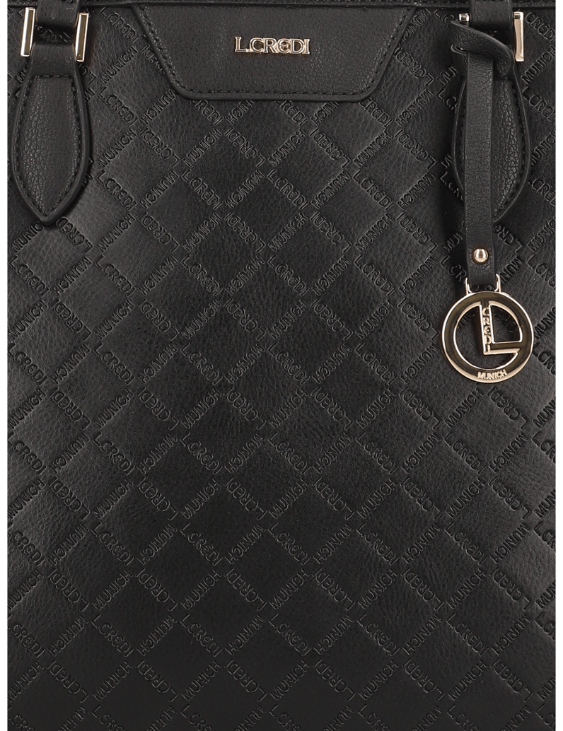 L.Credi-Fililberta-Shopper-monogram-emboss-schwarz