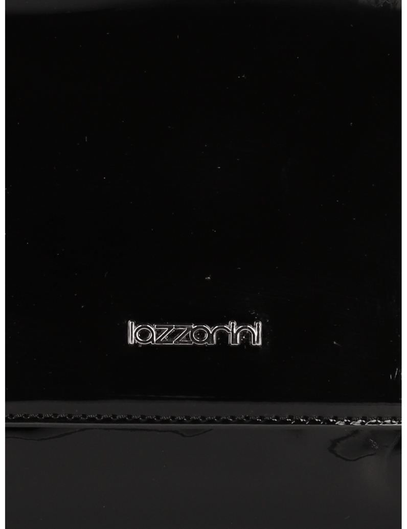 Lazzarini-lakovaná-syntetika-malá-taška-čierna