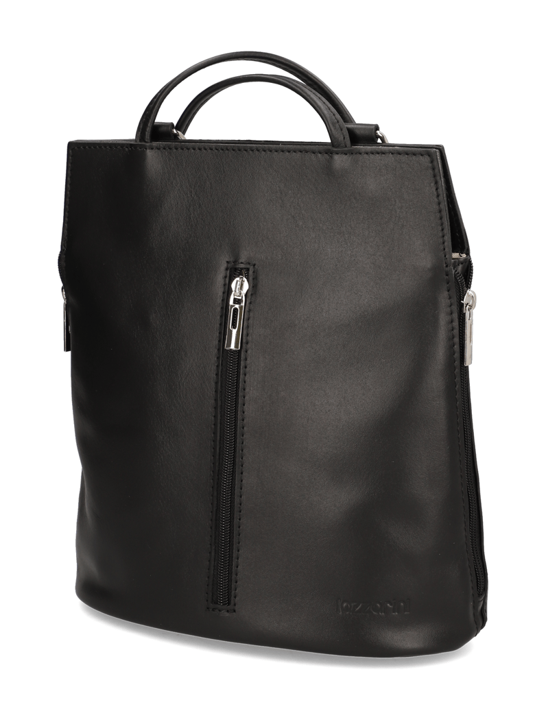 Lazzarini-Glattleder-Rucksack-černá