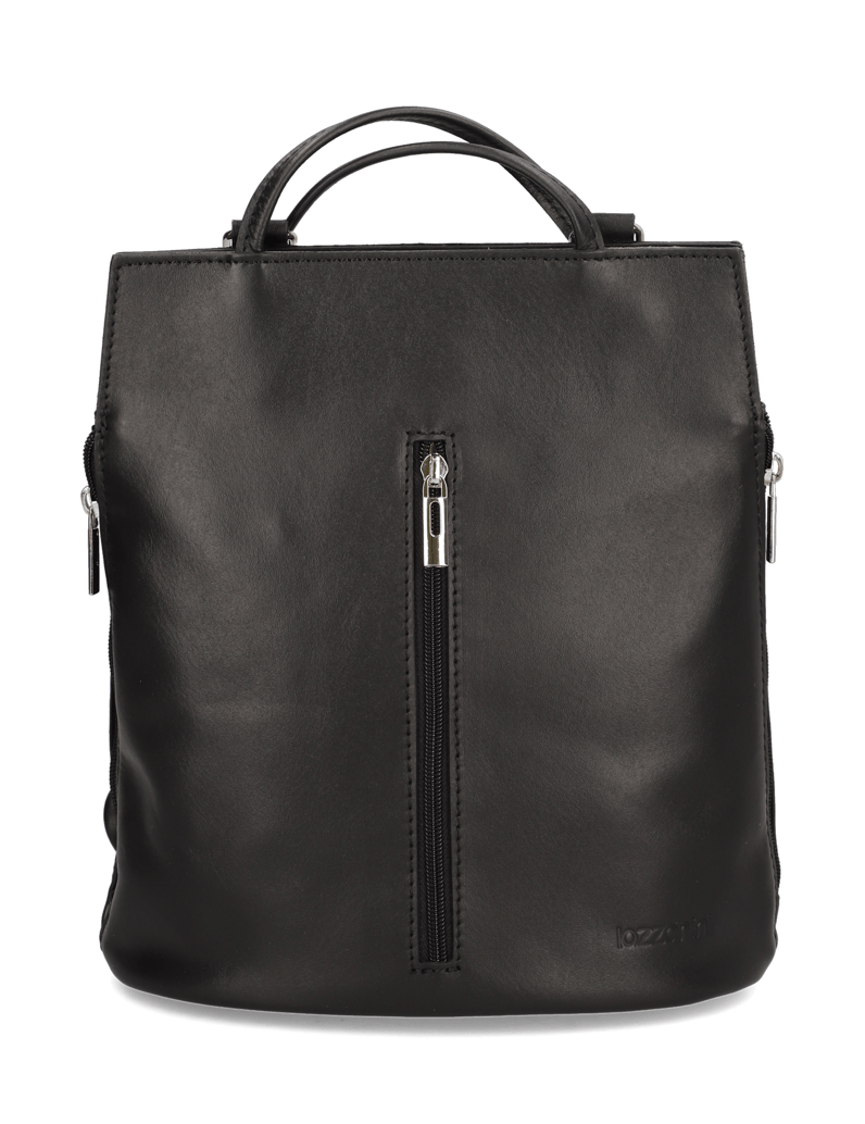 Lazzarini-Glattleder-Rucksack-černá