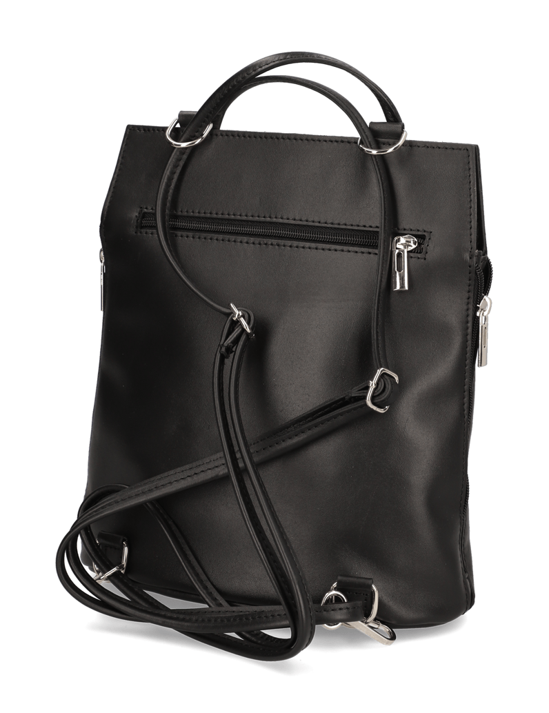 Lazzarini-Glattleder-Rucksack-černá