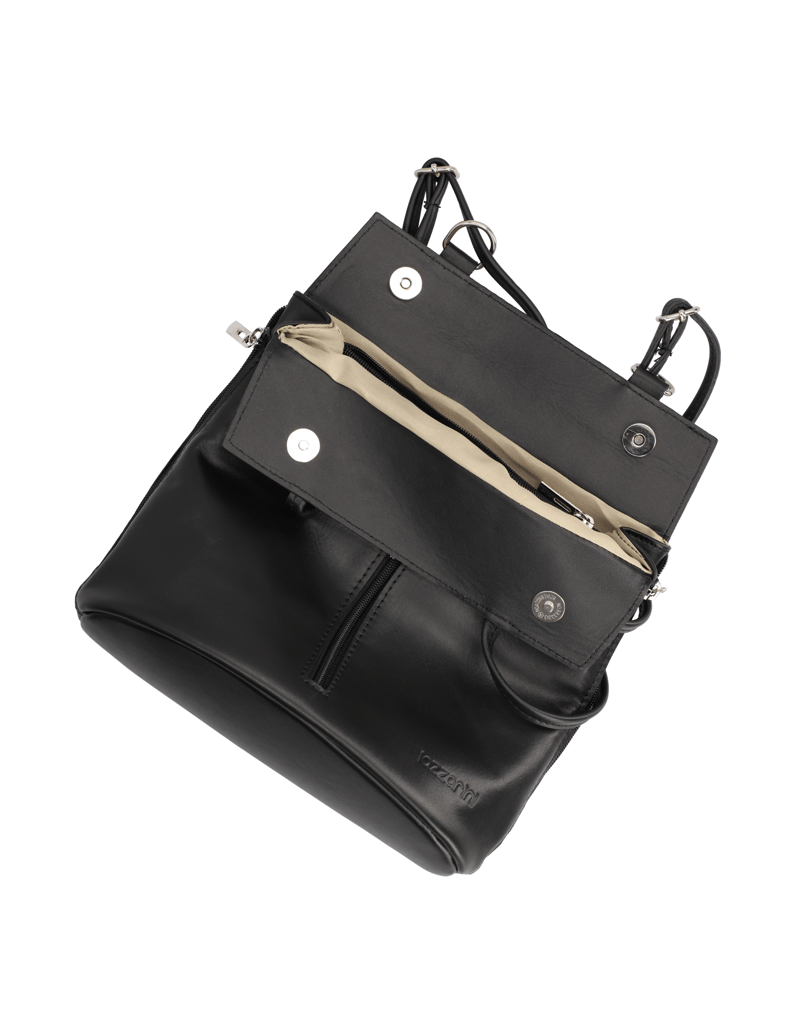 Lazzarini-Glattleder-Rucksack-černá