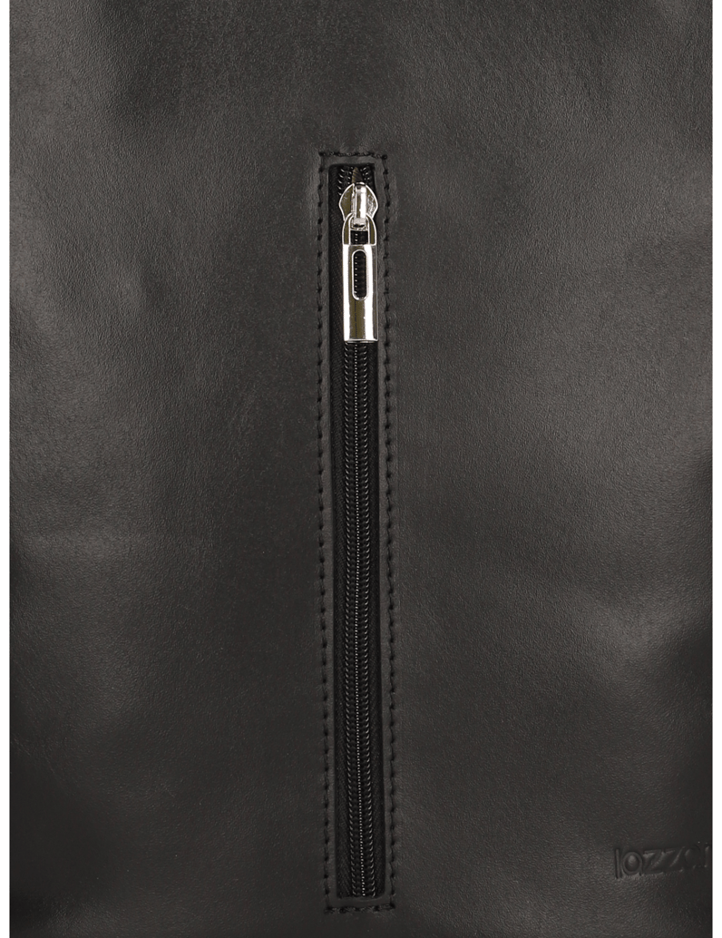 Lazzarini-Glattleder-Rucksack-černá