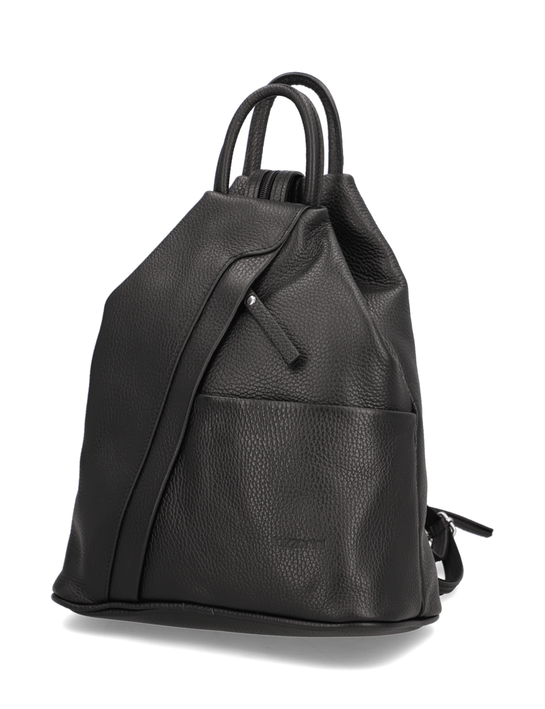 Lazzarini-Glattleder-Rucksack-schwarz