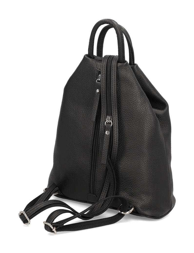 Lazzarini-Glattleder-Rucksack-schwarz