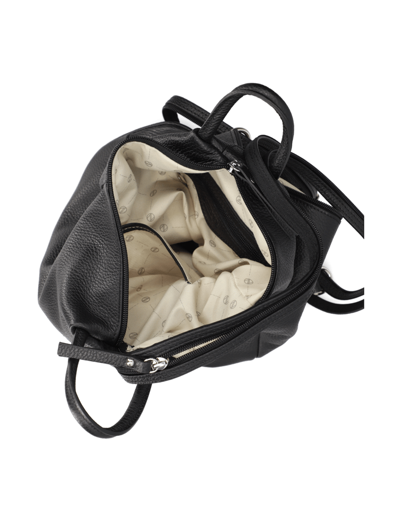 Lazzarini-Glattleder-Rucksack-schwarz