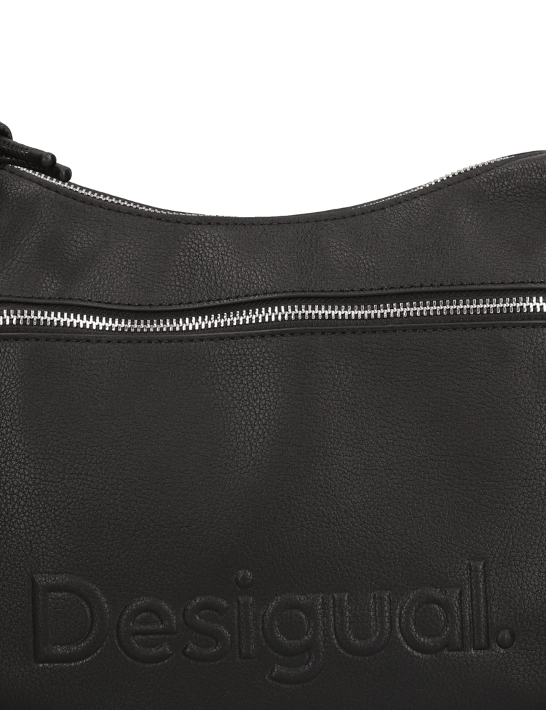 DESIGUAL-Lederimitat-Tasche-schwarz