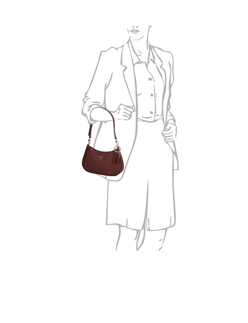 GUESS-NOELLE-II-TOP-ZIP-SHOULDER-BAG-črna