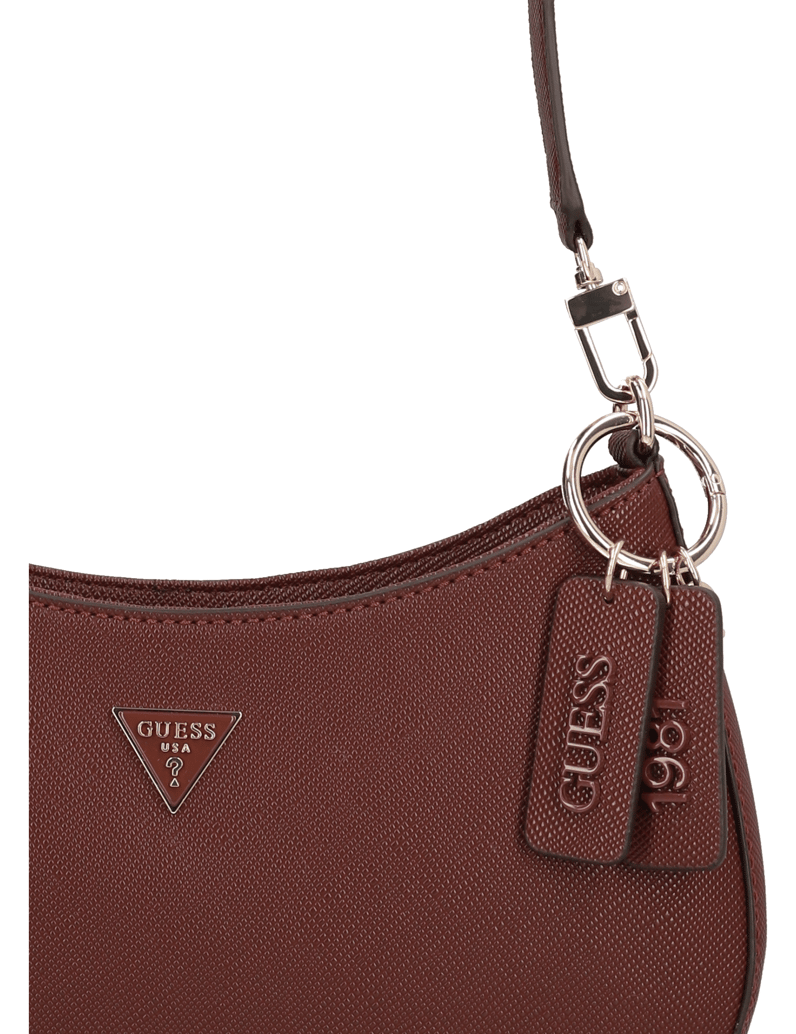 GUESS-NOELLE-II-TOP-ZIP-SHOULDER-BAG-črna