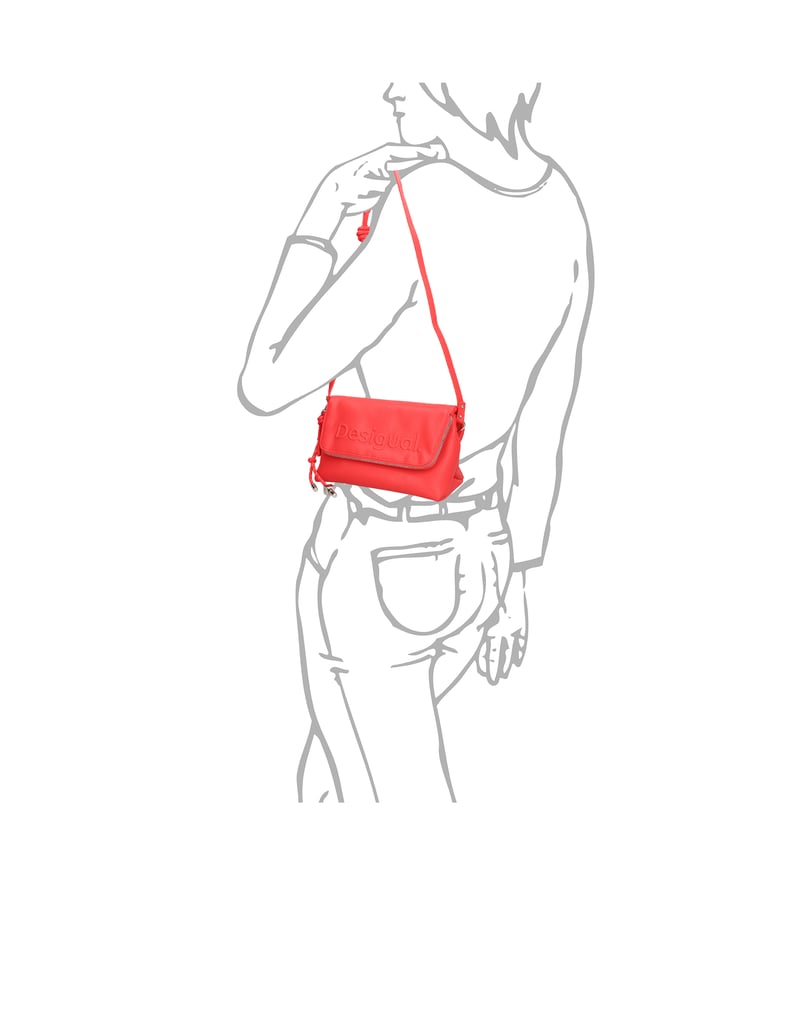 DESIGUAL-Lederimitat-Tasche-rot