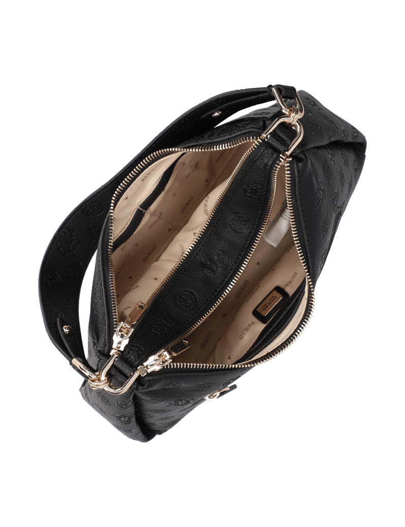 GUESS-ANISE-DOUBLE-ZIP-SHOULDER-BAG-črna