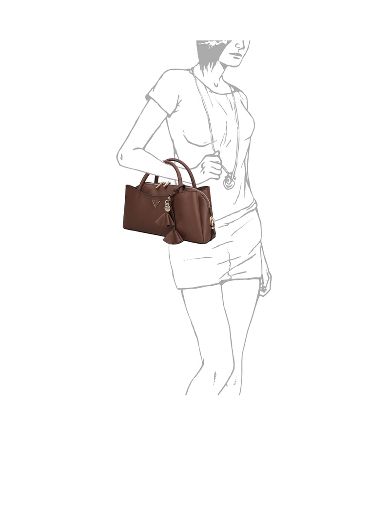 GUESS-DANIELLE-SML-GFRIEND-SATCHEL-hnědá