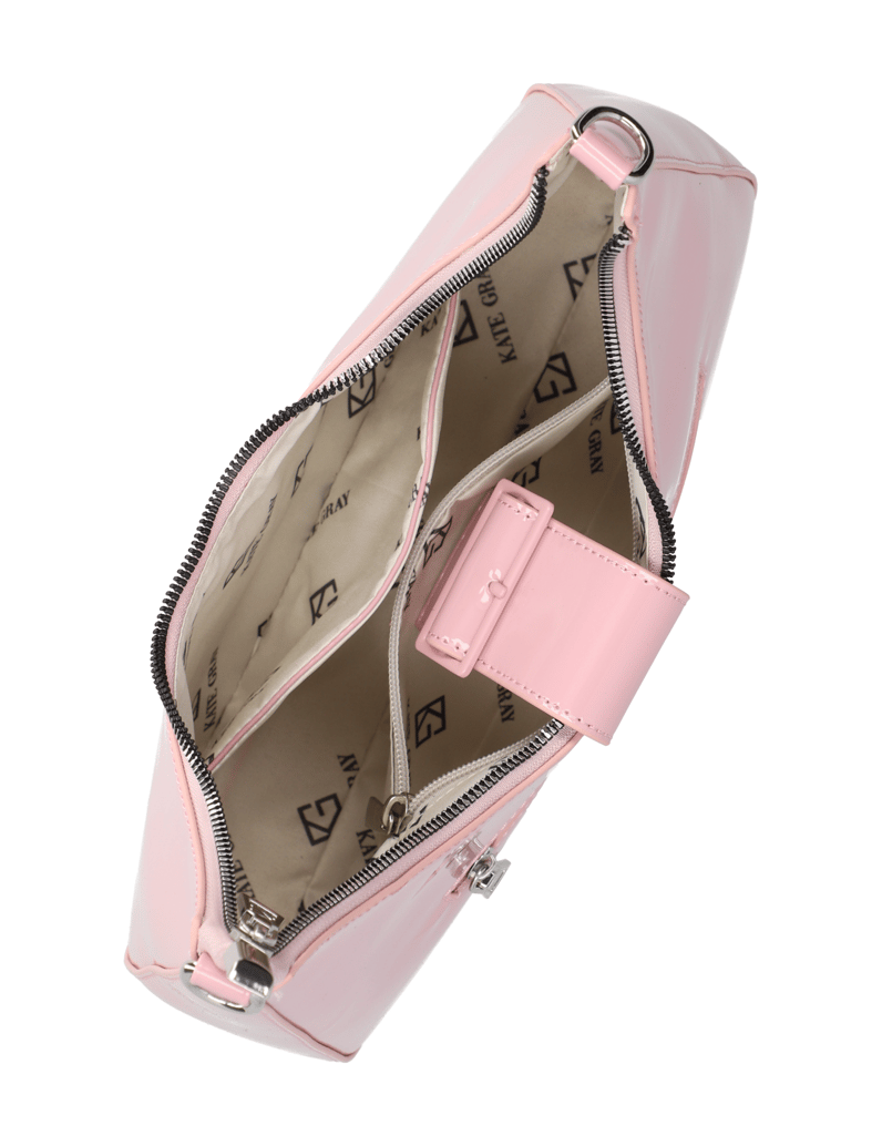 Kate-Gray-sintetičen-lak-hobo-torbica-roza