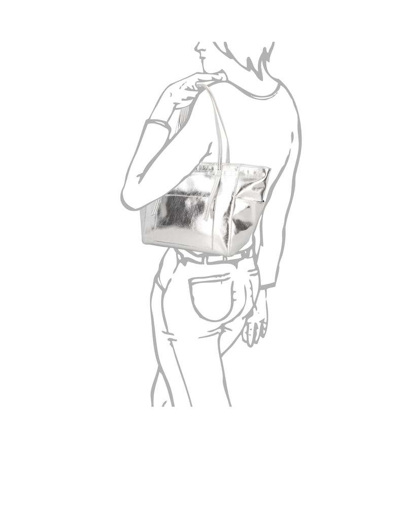 Silvia-Schneider-kabelka-Shopper-stříbrná