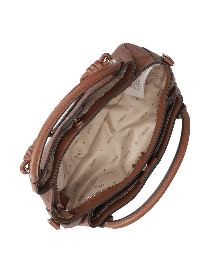 GUESS-CAMELIA-3-COMP-SATCHEL-cognac
