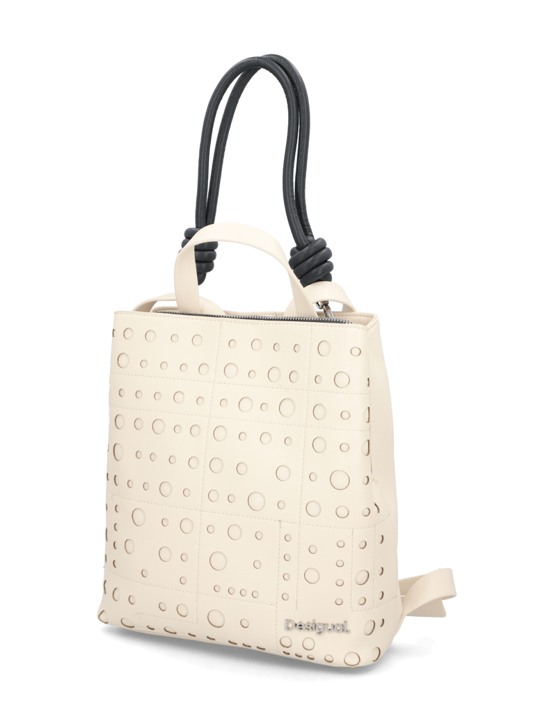 DESIGUAL-Lederimitat-Rucksack-weiss