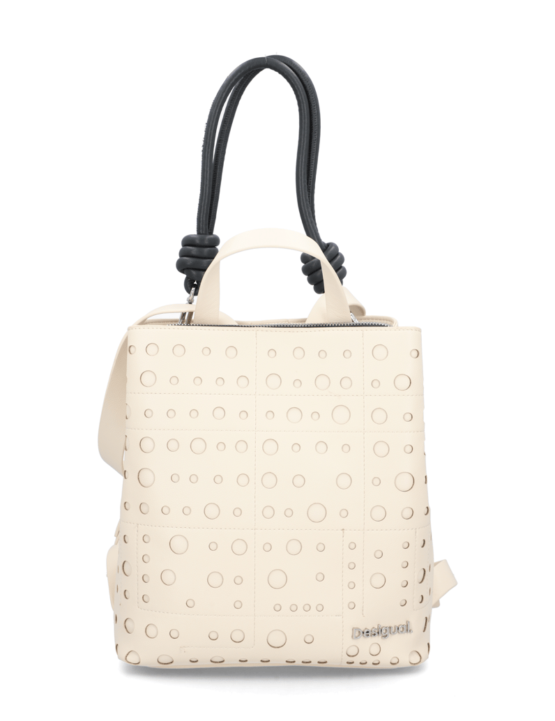 DESIGUAL-Lederimitat-Rucksack-weiss