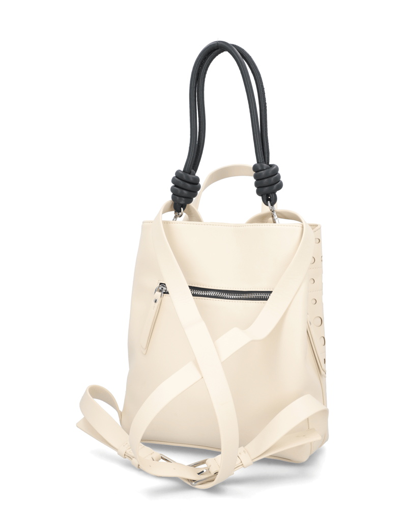DESIGUAL-Lederimitat-Rucksack-weiss