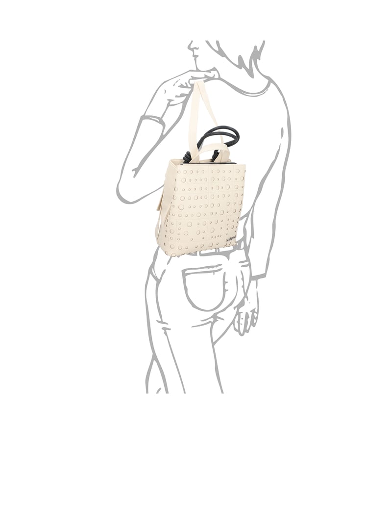 DESIGUAL-Lederimitat-Rucksack-weiss