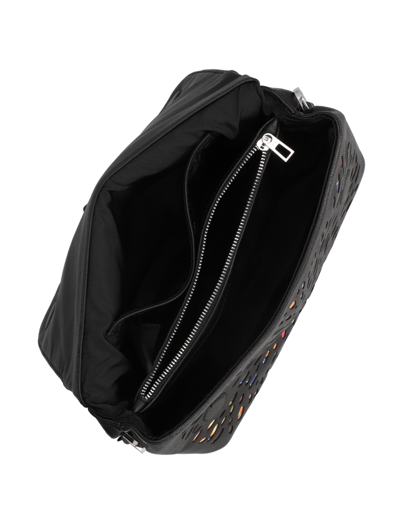 DESIGUAL-Lederimitat-Rucksack-schwarz