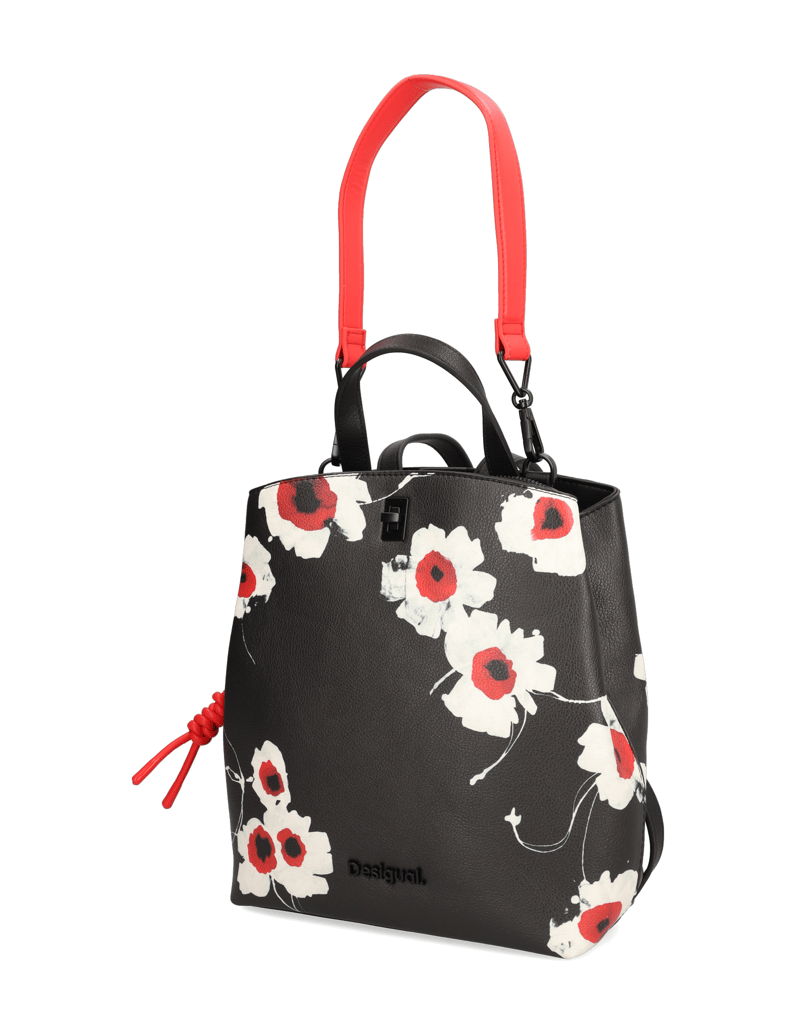 DESIGUAL-Lederimitat-Rucksack-schwarz