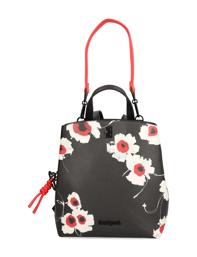 DESIGUAL-Lederimitat-Rucksack-schwarz