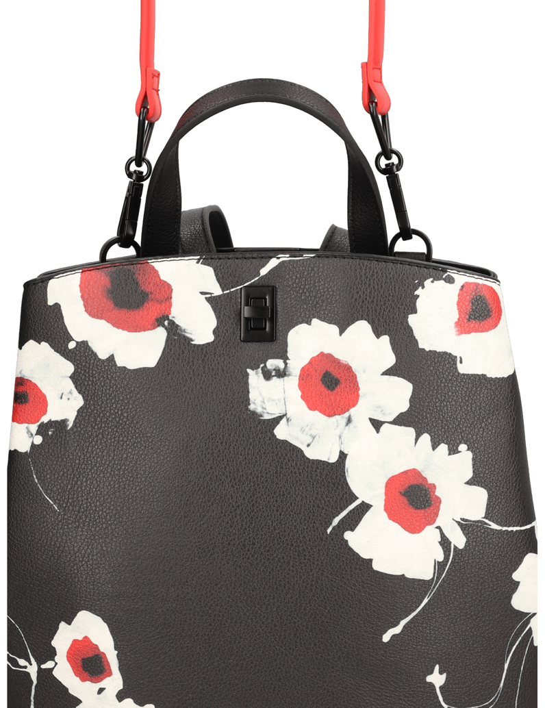 DESIGUAL-Lederimitat-Rucksack-schwarz