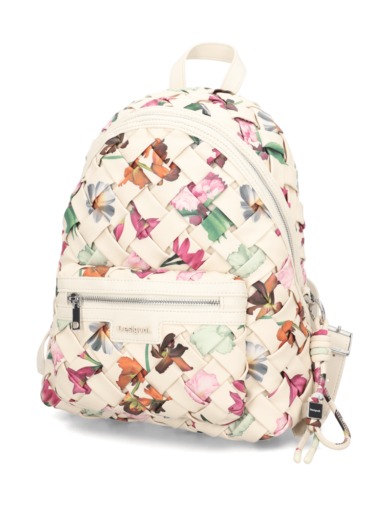 DESIGUAL-Lederimitat-Rucksack-beige