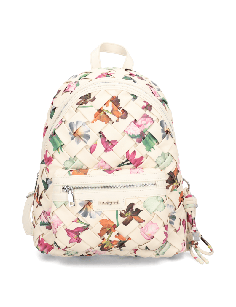 DESIGUAL-Lederimitat-Rucksack-beige
