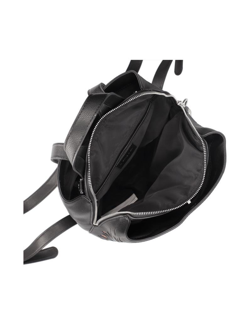 DESIGUAL-Lederimitat-Rucksack-schwarz