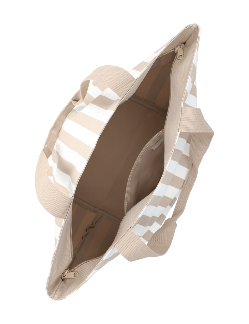 REISENTHEL-shopper-M-summerstripes-coffee-hnedá