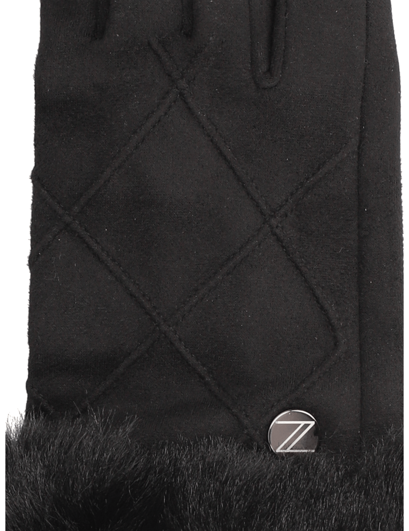 Lazzarini-HANDSCHUHE-MIT-WEBPELZBÜNDCHEN-schwarz