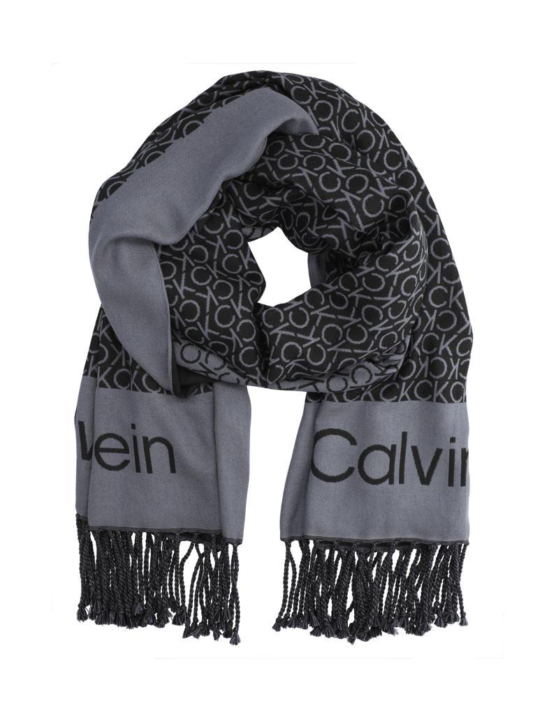 Calvin-Klein-FRINGES-MONOGRAM-SCARF-100X200