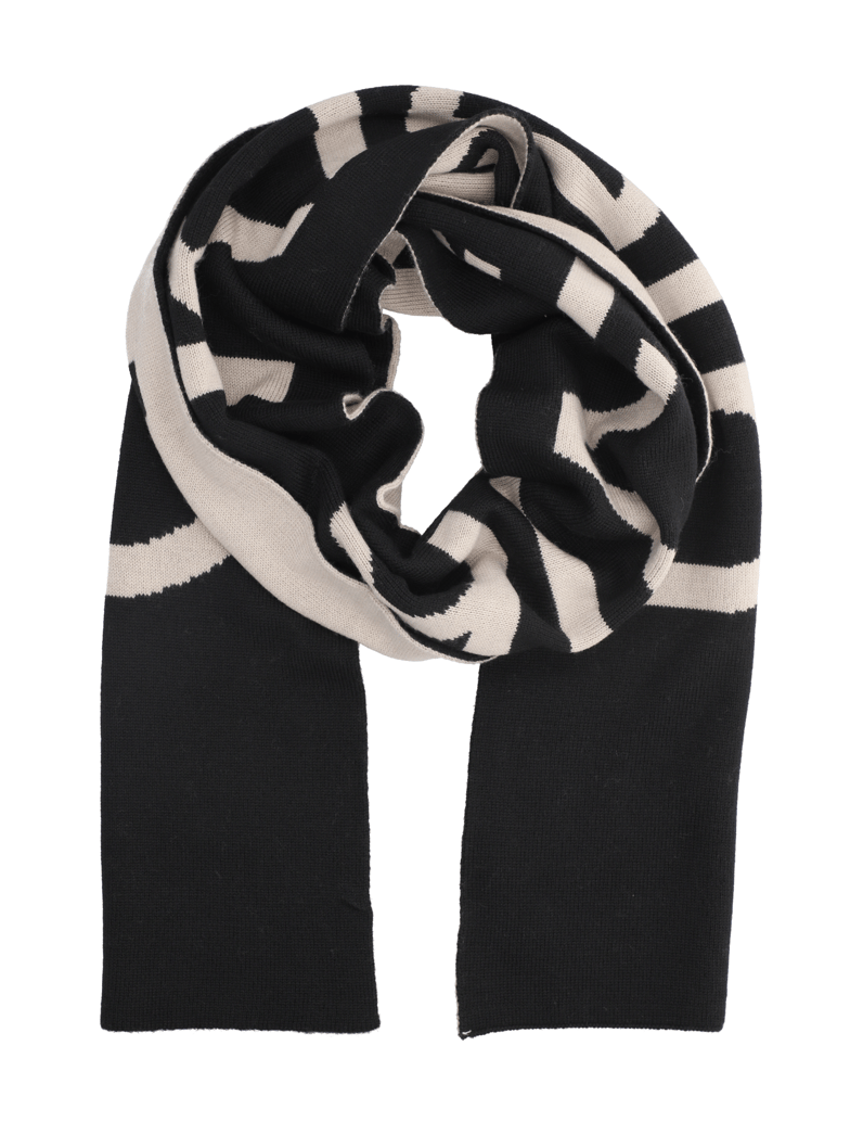 Calvin-Klein-BOLD-LOGO-2-TONE-WOOL-HW-SCARF-črna