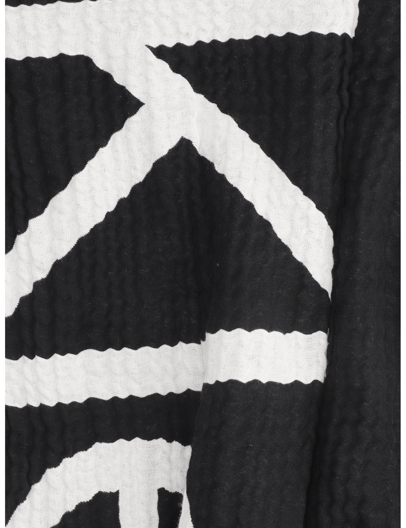 Calvin-Klein-LOGO-2-TONES-COTTONGAUGE-SCARF-černá