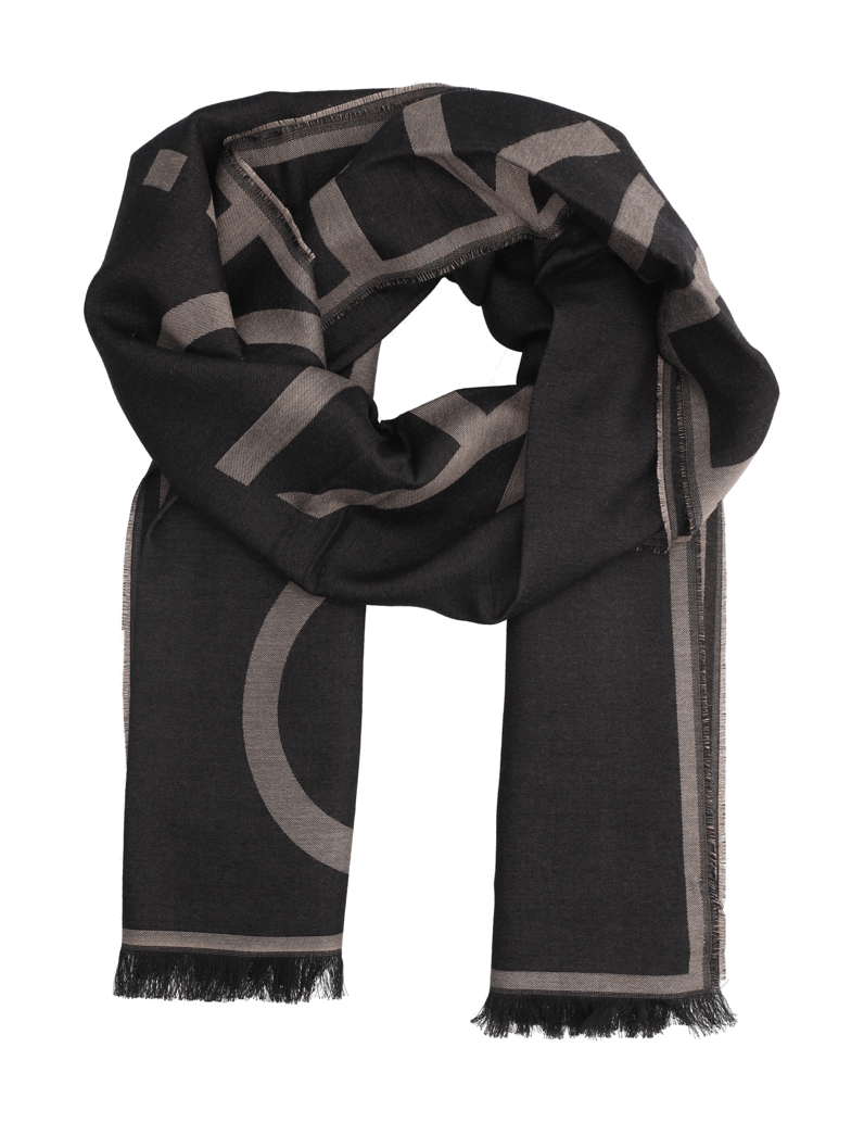 Calvin-Klein-OVERSIZED-LOGO-LW-JACQUARD-STOLE-černá
