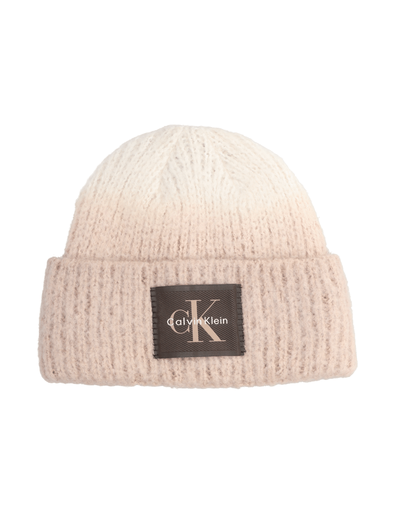 Calvin-Klein-BRUSHED-OMBRE-CHUNKY-RIB-BEANIE-bež