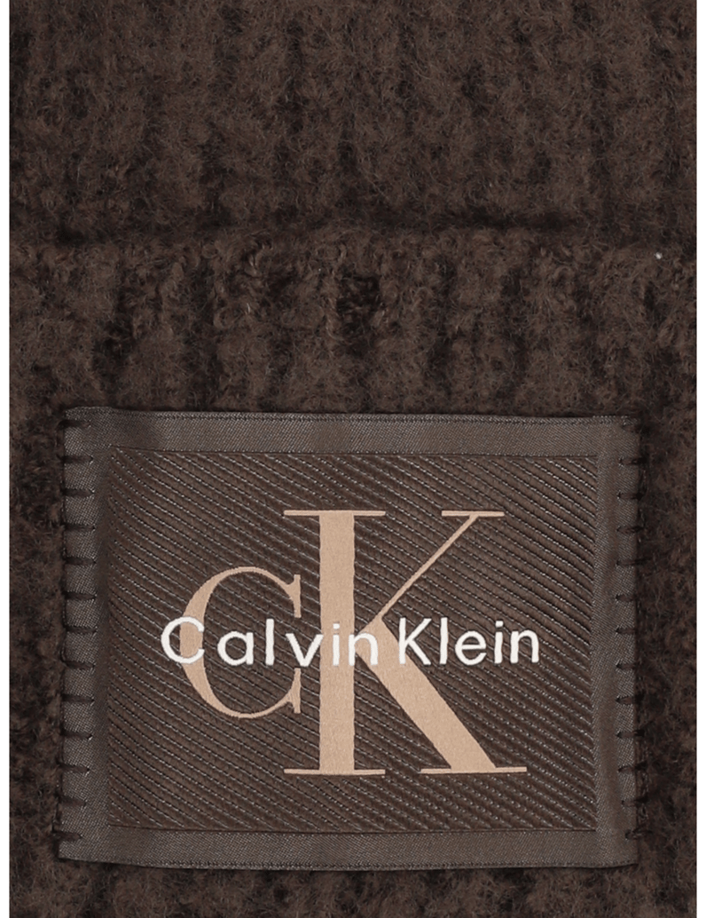 Calvin-Klein-BRUSHED-SOLID-CHUNKY-RIB-BEANIE-rjava