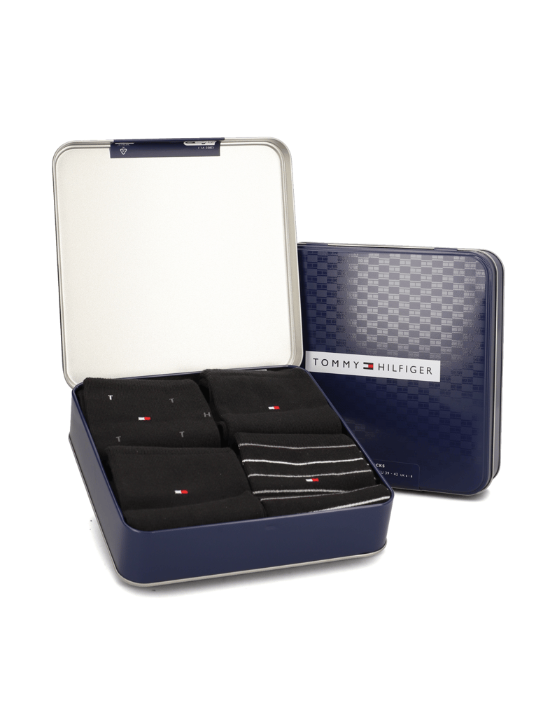 Tommy-Hilfiger-TH-MEN-SOCK-4P-TIN-GIFT-BOX-čierna