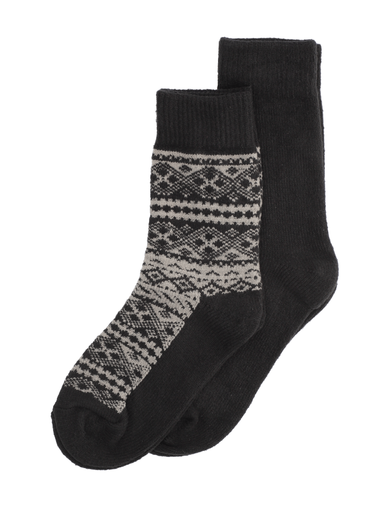 Camano-MEN-COSY-JACQUARD-SOCKS-2P-černá