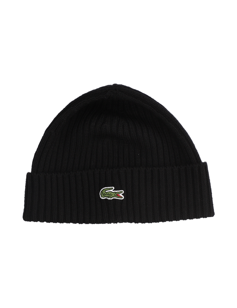 LACOSTE-UNISEX-SOFT-WOOL-RIBBED-BEANIE-grau