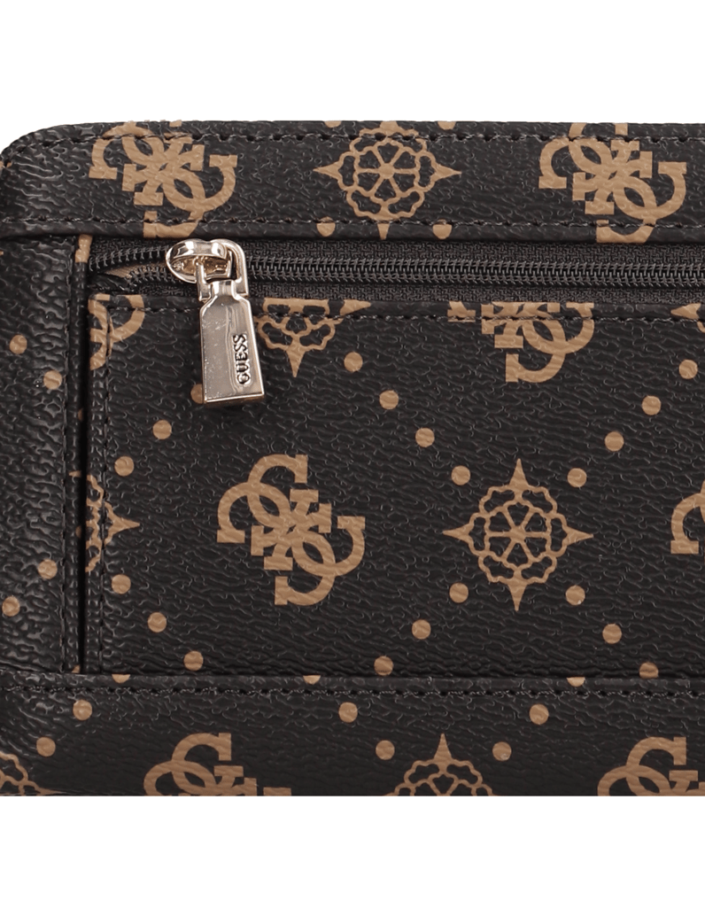GUESS-EMELIE-LOGO-SLG-LRG-ZIP-AROUND-hnedá