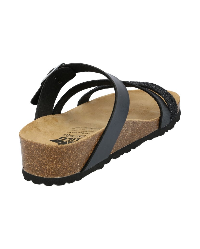 Lico-Pantolette-Natural-Glitter-schwarz
