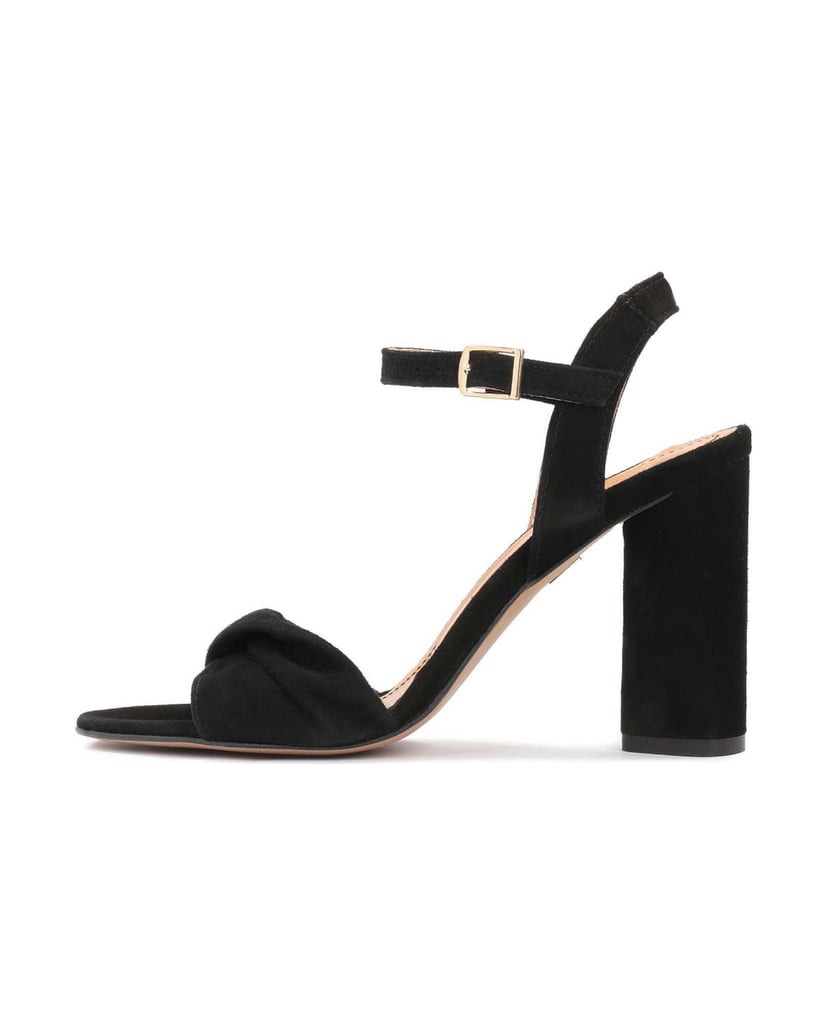 Kazar-Black-suede-wide-strap-sandals-černá