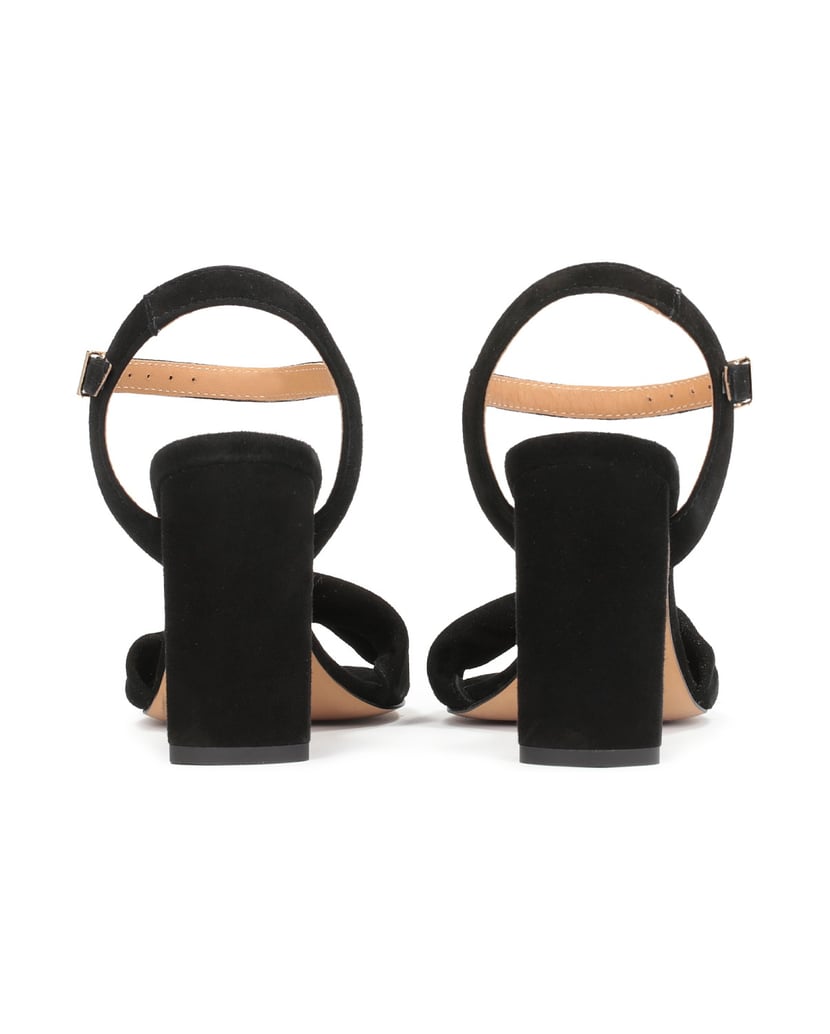 Kazar-Black-suede-wide-strap-sandals-černá