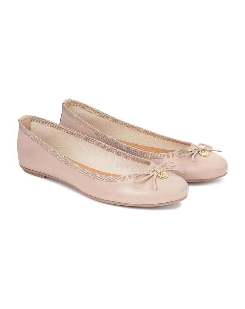 Kazar-Nackte-Lederballerinas-mit-Schleife-und-beige