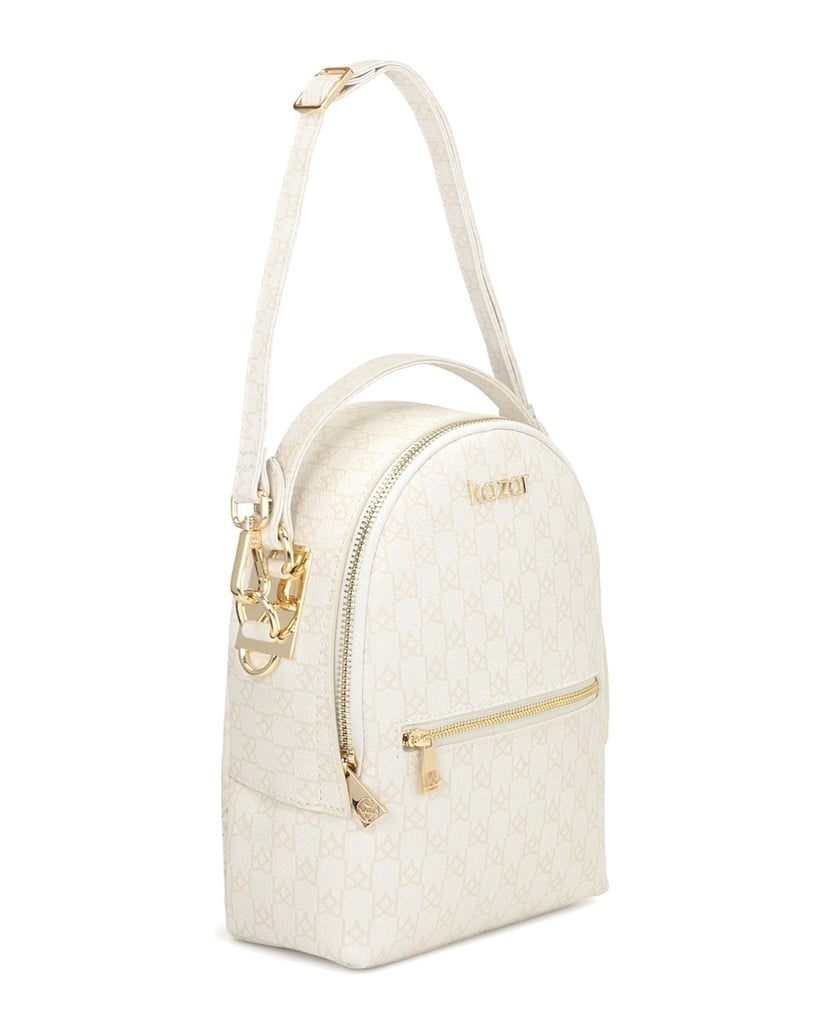 Kazar-Ladies’-white-and-beige-backpack-2-in-1-bílá