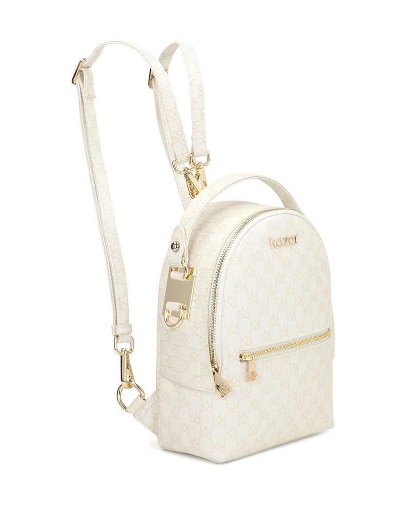 Kazar-Ladies’-white-and-beige-backpack-2-in-1-bílá